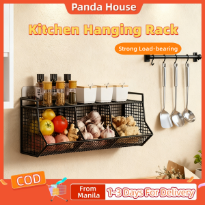 Kitchen Wall Mounted Rack Kitchen Hanging Rack Spice Seasoning Storage Rack Organizer Storage Basket Hanging Shelf Vegetable Fruit Spice Seasoning Storage Rack Bathroom Storage Shelves