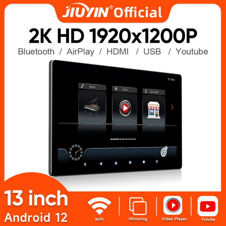13" Android 12 Car Headrest Monitor Display IPS Tablet Touch Screen 2K ...