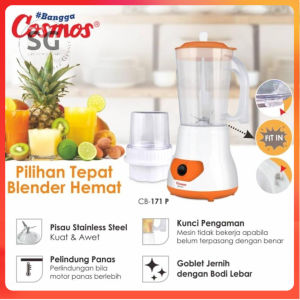 COSMOS BLENDER Plastik 1 Liter CB171P / CB-171P / CB 171P (PLASTIK / 1 LITER) GARANSI RESMI