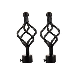 YOCKY 22/28mm 2pcs Iron Round Hollow Out Roman Rod Head Curtain Rods Ends Caps Curtain Accessories Curtain Rods Head