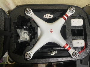 DJI Phantom 3 Standard Preloved Drone with Red Accents in Carrying Case