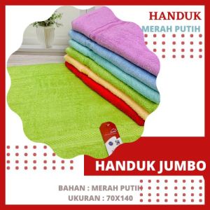 (BISA COD HANDUK MERAH PUTIH  HANDUK MANDI JUMBO UKURAN UK 70X135 by TERRY PALMER