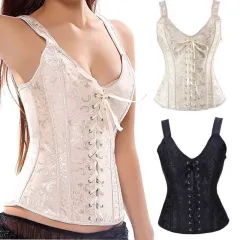 Women Basic Lace up Boned Corset top Bustier Waist Cincher