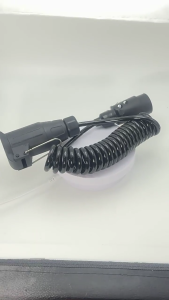 7 Way to 13 Pin Trailer Wiring Harness 12V ABS Spring Coiled Cord for RVs Campers Towing Connector Cable