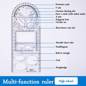 Student Geometric Ruler Multifunctional Drawing Ruler Geometric Ruler Set Geometric Drawing Ruler