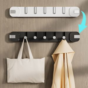 BLACKON Detachable Bathroom Storage Hook Waterproof Suction Cup Foldable Wall Row Hook Decorative Hook Creative Door Back Clothes Hook For Kitchen Bedroom