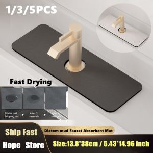 ก๊อกน้ำแผ่นดูดซับน้ำแห้ง Diatoไรแผ่น Diatom โคลนอ่างล้างจานแผ่นดูดซับสามารถซักได้จานแห้งเสื่อครัว