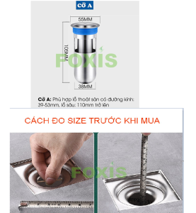 Ngăn Mùi Thoát Sàn Nhà Tắm - INOX 304 - Chống Mùi Hôi Ngăn Vi Khuẩn Trào Ngược Lên - Chặn Mùi Hôi Cống