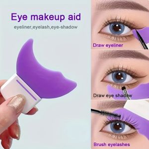 Multi-functional Silicone Eye Makeup Stencil Eyelash Baffle Drawing Eyeline Eyeshadow Aid Tools Crescent Shaped Baffle