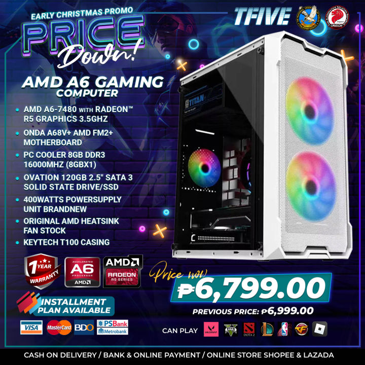 GAMING COMPUTER KEYTECH AMD A6-7480 with RADEON R5