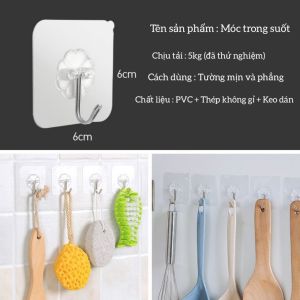 Gói 10 móc dán tường chịu lực siêu dính treo đồ gọn gàng ngăn nắp