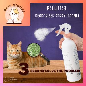 Spray Hilang Bau Busuk Kucing (500ml) / Spray Penghapus Bau Busuk / Pet Removal Deodorant Spray / 宠物除臭喷剂