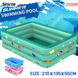 Inflatable Swimming Pool for Kids 3 LAYERS Rectangular Family Size Adult Outdoor Thickened Inflatable Pool