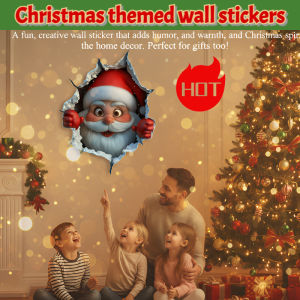 Christmas Wall Stickers Removable Self-Adhesive Toilet Decals Cute Decorations