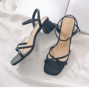 [Free Shipping] 2026 Summer New Collection: Durable Non-Slip Solid-Color Open-Toe Sandals With A Thick Heel And A Single-Strap Design Comfortable To Wear All Day