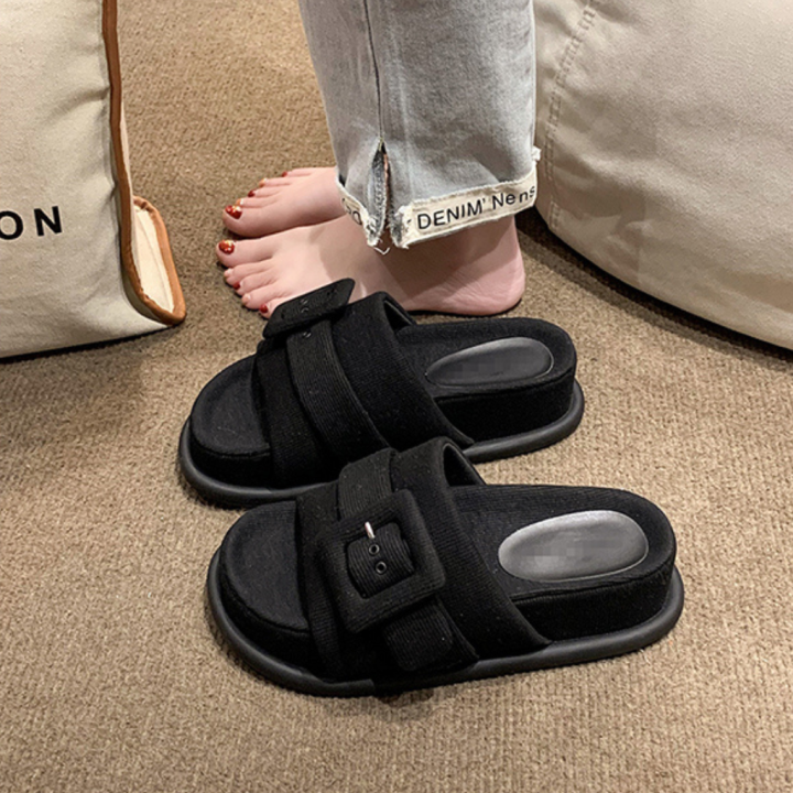 Dép nữ khóa vuông 3 màu đế 4cm kiểu dáng HOT nhất hiện nay | Lazada.vn