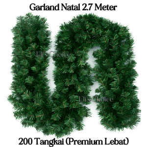 [2.7 Meter] Grosir Garland Daun Natal PREMIUM TEBAL 200 Tangkai / Christmas Garland / Dekorasi Natal