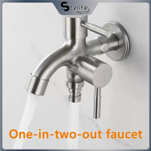 Multifunctional washing machine faucet one inlet and two outlet dual-use faucet
