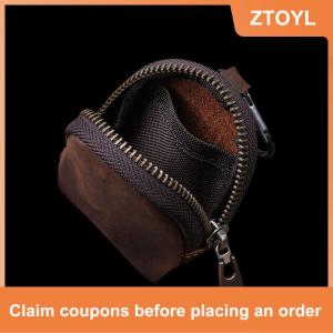 【ZTOYL】 PU da đồng xu Ví Retro dây kéo nhỏ Pouch cho tiền xu tai nghe phụ kiện túi Mặt dây chuyền