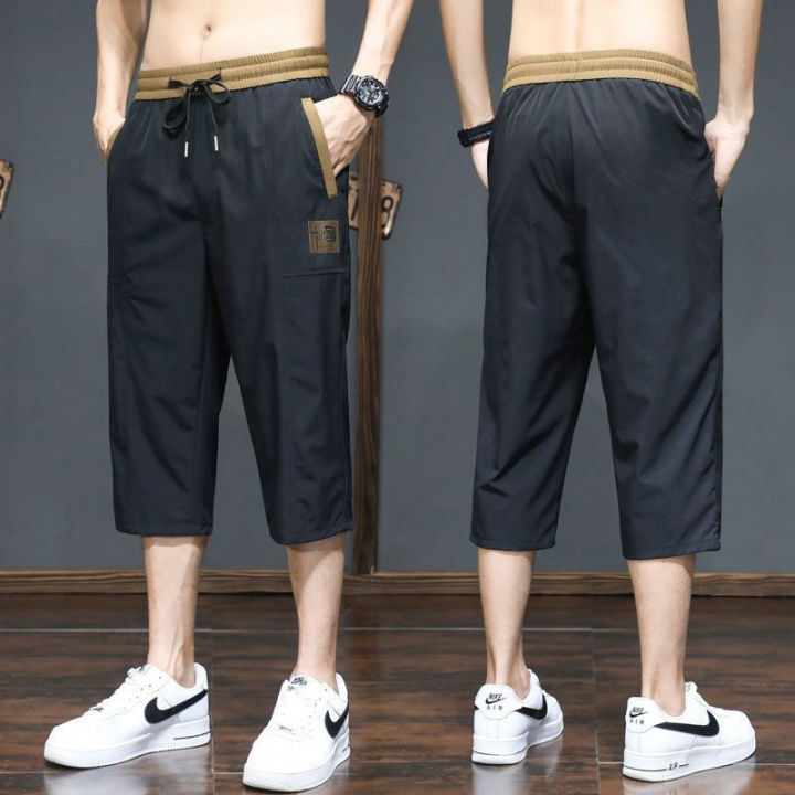 Ready Stock pants men casual thin Zipper pocket short pants for men's with  ice sense all sports shorts men size M-5XL