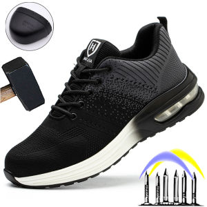 2022 New Air Cushion Safety Shoes Men Women Sneakers Steel Toe Shoes Puncture-Proof Sport Work Shoes Construction Safety Boots