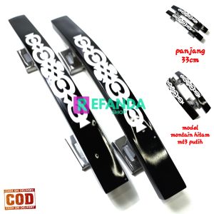 handle tarikan pegangan pull perlengkapan gagang pintu rumah minimalis panjang 33cm model montain hitam mt3 putih untuk pintu depan dan kamar