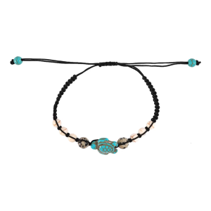Elastic Sea Turtles Bracelet Natural Turquoise Stones Stretchy Elastic Wristband Good Luck Accessory for Men and Women