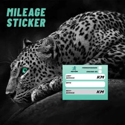 MOTION High Quality Mileage Sticker for Windscreen for Engine Oil Auto Transmission Fluids Service & Etc