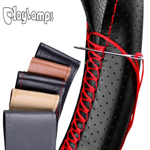 38cm Steering Wheel Covers for alcantara steering wheel covers Leather braid on the steering-wheel of Car With Needle and Thread Interior accessories car steering wheel covers