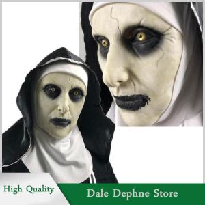 [Dale Dephne] Mặt nạ cao su nữ tu kinh dị đáng sợ với khăn trùm đầu valak hóa trang cho trang phục halloween