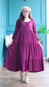 GALERI Midi Dress 3 Umpak NONI LALUNA Bahan Rayon twill Premium
