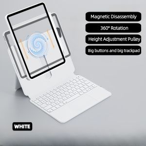 Magnetic Detachable Case for iP A16 / iP 11th Gen 2025 with Pencil Slot 360° Adjustable Stand Trackpad Keyboard