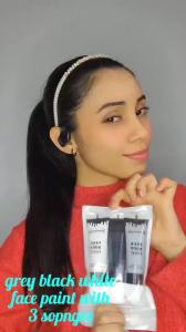 Black Orange Face Body Paint 1.01 oz/pc with 2 SpongesWater Based Face Paint Kit for Clown Tiger Vampire Pumpkin Cosplay MakeupHalloween SFX Makeup Cream Face Painting for Kids2.02 oz