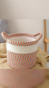 Cotton Thread Storage Basket Bohemian Style Storage Basket Handwoven Storage Storage Woven Basket Woven Basket All Cotton