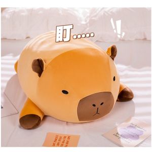 Cervo Baby Laying Long Capybara Plushie Pillow Bantal Peluk Patung Capybara Plush Bolster Pillow Cute Long Pillow 卡皮巴拉抱枕