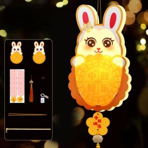 UMBRAULI PVC Middle Autumn Festival Lantern DIY Craft Festival Light Ancient Style Handheld Lantern Portable Luminous Mid Autumn Rabbit Lantern Moon Festival