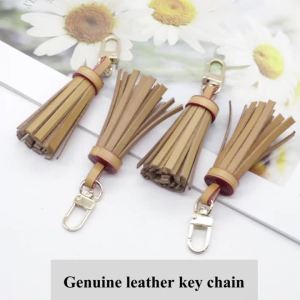 Tanned Leather Tassel Mini Tassel Bag Charm For Women Handbags Clutch Pouch Purse Key Chain Ring Accessories Women Gift Trinket