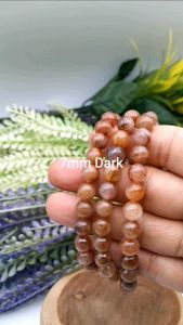 红铜发三圈手串 7mm Red Copper Rutilated Quartz 3 Rounds Bracelet