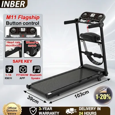 M11 Treadmill Electric Foldable Walking Pad heavy duty With Massager Bluetooth
