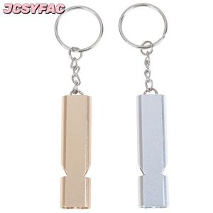 JCSYFAC Hợp kim nhôm khẩn cấp Survival còi cắm trại ngoài trời Đi Bộ Đường Dài công cụ W Keychain