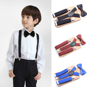 Baby Suspenders Kids Braces with Tie Environmental Clasps Suspenders Bowknot Set Children Suspensorio Elastic Strap 2.5*65cm h260606
