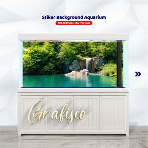 Stiker Background Aquarium Motif Air terjun Waterfall