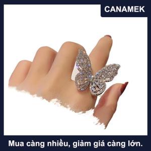 【CANAMEK】 Zircon bướm Vòng đá quý đá mở phóng đại Lớn Knuckle Nhẫn