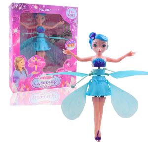 Alitoys Magic Flying Fairy Toy Doll Smart Infrared Induction Control RC Helicopter birthday present Mini Dr one Magical Princess Cute LED Light Fly Toys For Kids