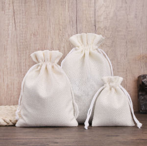 Burlap Drawstring Pouch Plain Linen Gift Bag Jute Storage organizer Pouch String bag dust string bag Christmas