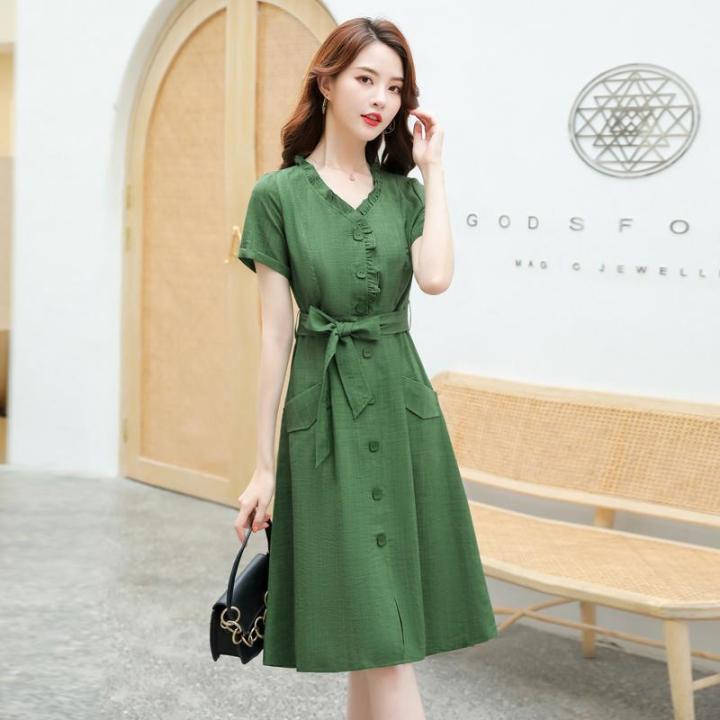 fit dresses filipinana plus size for woman fitted casual style vintage  fairy midi dainty sage green