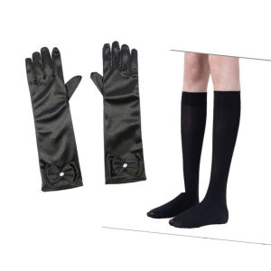Đầm hóa trang halloween màu đen cho bé gái chất liệu voan tơ mịn may nhiều tầng và phụ kiện