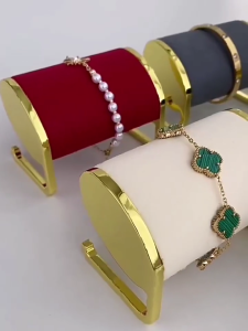 Sophisticated Bracelet and Watch Stand Modern Bracelet Display Stand Holder with Metal Accent for Exhibitions