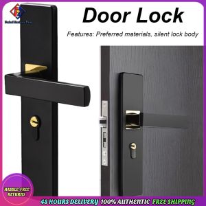 Vodool Metal Door Lock Anti-theft Mechanical Door Lock Split Handle Door Knobs Lock with Keys Entrance for Bedroom Bathroom