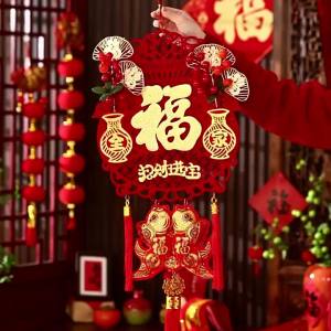 New Years blessing character Hanging ornament 2026 Year of the Horse Spring Festival Chinese Knot Decorations Living Room Door Scene Arrangement Hanging Ornaments